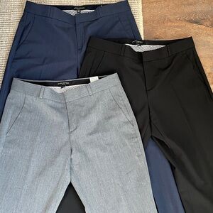 Bundle of 3: Banana Republic women’s Logan 6P Black, Gray, and Navy Trousers
